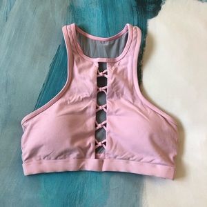Pink sports bra